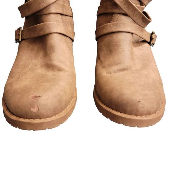 By Guess Brown Strappy Combat Boots - Picture 3 of 11